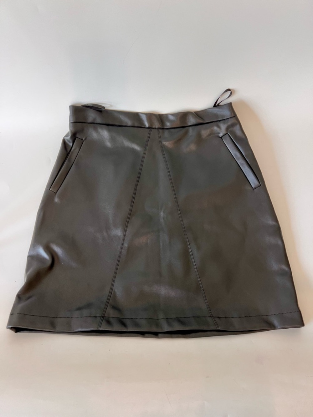 Faux Leather A-Line Mini Skirt - Black